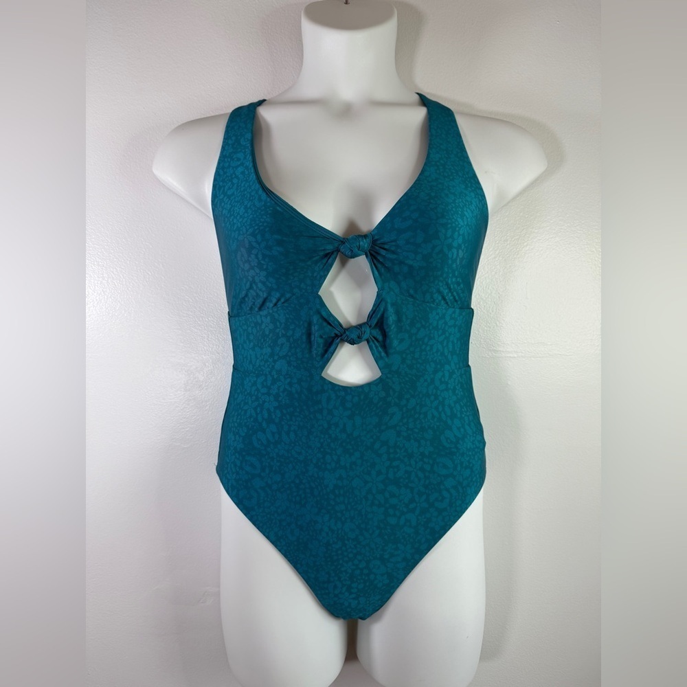 Citrus Jade Ditsy Floral Dot Knotted One Piece Swimsuit NWT Size M SKU1207